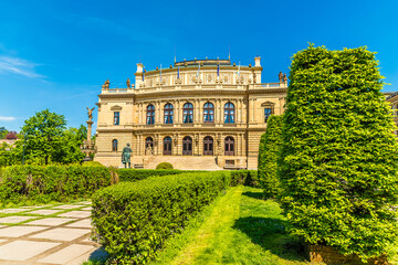 A view across the Park at Jan Palach Square in Prague in springtime
