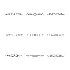 Obraz premium Collection of Nine Elegant Black and White Page Dividers