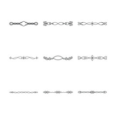 Collection of Nine Elegant and Decorative Black Line Dividers