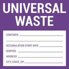Container Hazardous Standard Label Marking Universal Waste