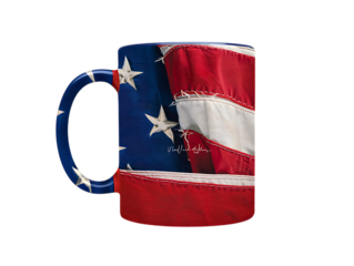Patriotic American Flag Mug A Weathered Symbol of Freedom and Pride
