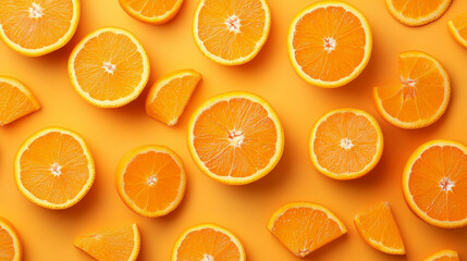 Seamless orange fruit background promoting healthy eating with a vibrant, fresh look