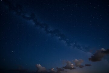 Starry night sky with shimmering stars and cosmic dust creating a beautiful celestial scene for space enthusiasts and dreamers, cosmic beauty concept
