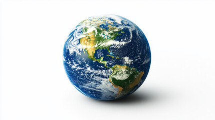 Stylized 3D vector of Earth on a white background, promoting themes like environmental awareness and Earth Day