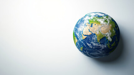 Stylized 3D vector of Earth on a white background, promoting themes like environmental awareness and Earth Day