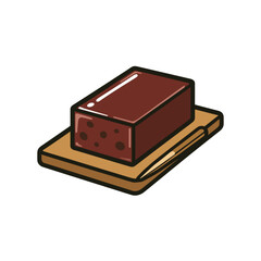 フラットデザインの羊羹（ようかん）イラスト｜楊枝付き・和菓子素材