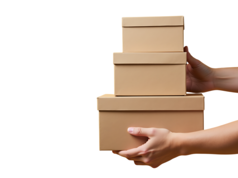 hands holding boxes stacked on color isolated background,pack,industry,delivery - Powered by Adobe