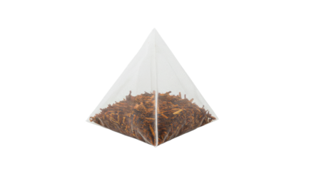 Pyramidal Tea Bag Filled with Loose Leaf Tea.