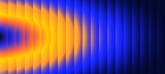 Chromatic ripple gradient vector. Abstract colorful striped pattern with blue and orange wave transition for modern creative design.