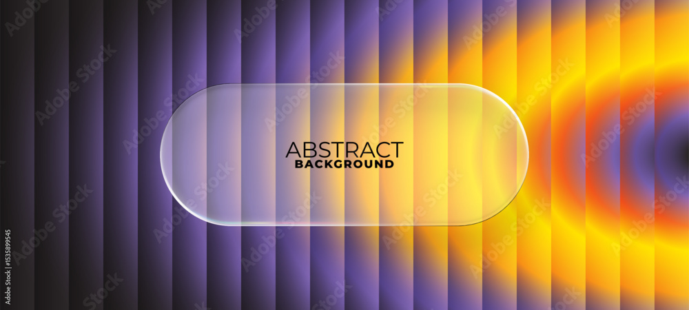 Poster Abstract background with a chromatic ripple gradient and a frosted glass banner. Modern design with vibrant colors. Vector graphics.