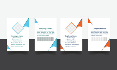 Modern ID card design template. Corporate identity card design. Professional employee id card