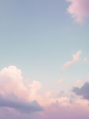 Obraz premium Beautiful Pastel Sky Background with Soft Clouds - Sunrise or Sunset Sky Scene