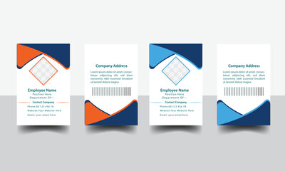 Modern ID card design template. Corporate identity card design. Professional employee id card