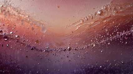Soft Shimmer Pink Peach Glass Texture Background with Wavy Lilac and Pearl Glow

