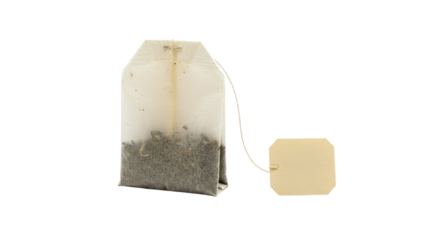Used Tea Bag with Blank Label and String.