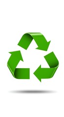 Obraz premium Vibrant Green Recycle Symbol: 3D Render