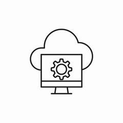 cloud computer configuration icon sign vector
