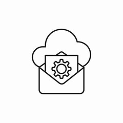 cloud mail settings icon sign vector