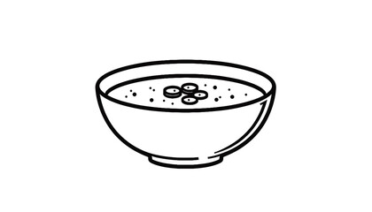 Bowl of soup with ingredients on a white background representing comfort food and nourishment