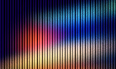 Dark luminous wave illusion with glowing fluted stripes and spectrum gradient ripple in rich tones