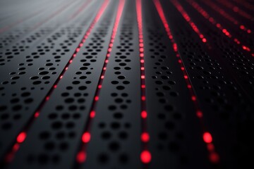 Futuristic technology interface displays circular data visualization with glowing orange accents and detailed graphical elements