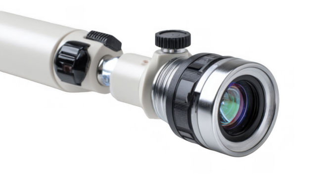 Professional dermatoscope capturing high resolution skin images, facilitating accurate diagnosis and monitoring of skin conditions, on a transparent background