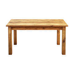 Minimalist Wooden Table with Natural Grain Isolated on Transparent Background, png