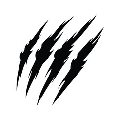 Four Black Slash Marks Isolated on a White Background