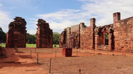 Video from the San Ignacio church altar, Misiones. Pans left to right, revealing the main entrance and old doors to side dependencies.