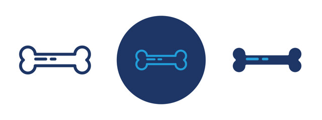 set of colored pixel perfect Bone icon 1, 1 silhouette, 1 unexpanded, Icon of a bone representing anatomy or orthopedics.