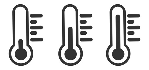 set of thermometers Vector icons. Celsius,heat, body temperature, cold, room temperature. 
