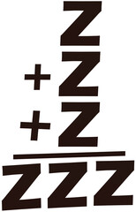 Obraz premium symbole dormir sieste dort sommeil zzz