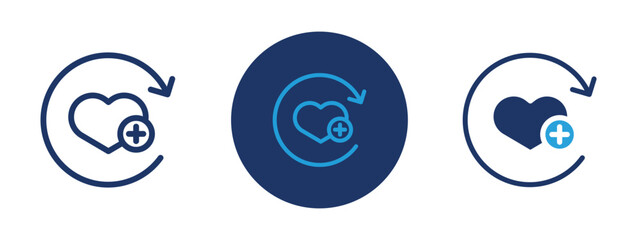 set of colored pixel perfect Medical recover icon 1, 1 silhouette, 1 unexpanded, Person with bandage and heart icon, representing patient recovery.