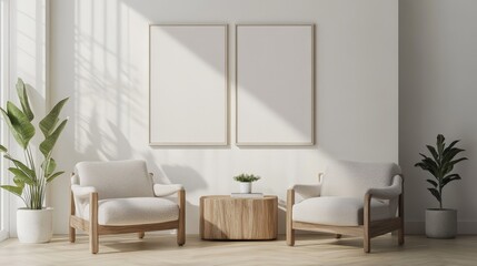 Minimal Wall Poster Realistic Mockup