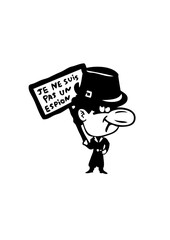 personnage espion chapeau homme rigolo