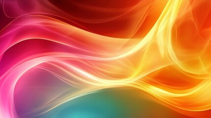 Obraz premium Abstract vibrant waves and curves in colorful glossy pattern, elegant flowing design ideal for digital screens and modern backgrounds