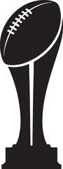 Football trophy icon illustration depicting championship award in simple black and white style
