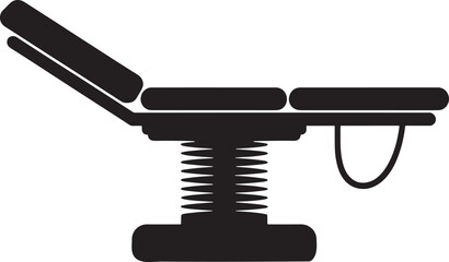 Simple black and white illustration of a medical examination or treatment table