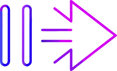Obraz premium Stylized Purple Blue Gradient Arrow Icon Right Direction