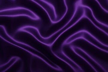 Fototapeta premium Luxurious purple silk fabric creating elegant flowing waves with lustrous sheen and smooth texture