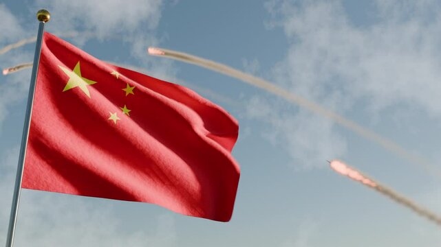 Missiles Launched By China Nation For A War Attack