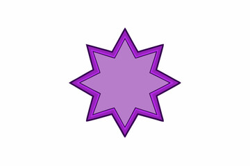 Obraz premium Purple Ten Pointed Starburst Icon Graphic Design Element 1