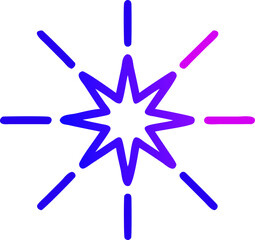 Vibrant Blue Starburst Icon Gradient Sparkle Effect