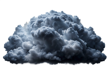 Dramatic Dark Gray Cumulonimbus Cloud Formation Studio Lighting Close Up A I G E N E R A T E D - P N G isolated on a transparent background