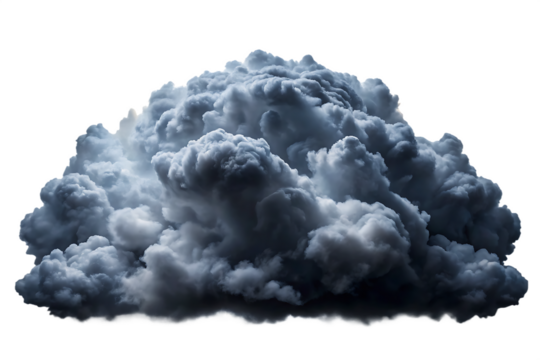 Dramatic Dark Gray Cumulonimbus Cloud Formation Studio Lighting Close Up A I G E N E R A T E D - P N G isolated on a transparent background