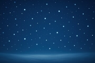 Fototapeta premium Winter evening landscape with gently falling snow against deep navy blue sky background