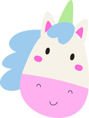 Smiling Unicorn Face