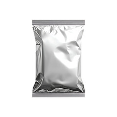 Blank sealed candy sachet made of glossy white plastic with crimped edges,Minimalist Packaging Template, Isolated on transparent background,png