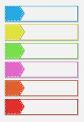 Set of Colorful Blank Rectangle Banners with Arrows