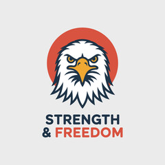 Bald eagle head logo strength and freedom